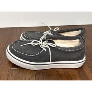 Vans Surf Siders Shoes Mens 6.5 Gray Sneakers Boat Lace Up Womens 8 Suede Casual